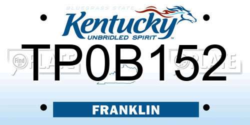 TP0B152 Kentucky License Plate