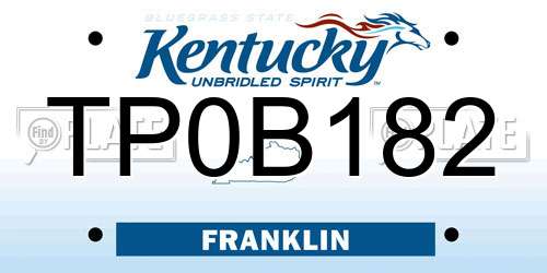 TP0B182 Kentucky License Plate