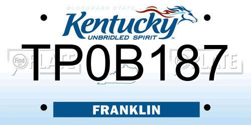 TP0B187 Kentucky License Plate