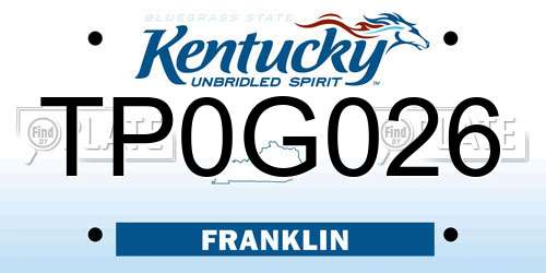 TP0G026 Kentucky License Plate