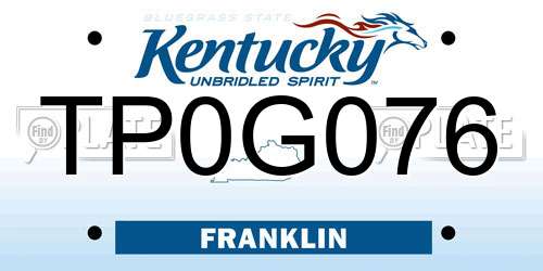 TP0G076 Kentucky License Plate