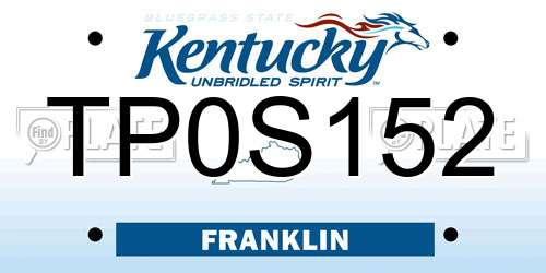TP0S152 Kentucky License Plate