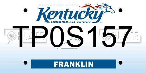 TP0S157 Kentucky License Plate