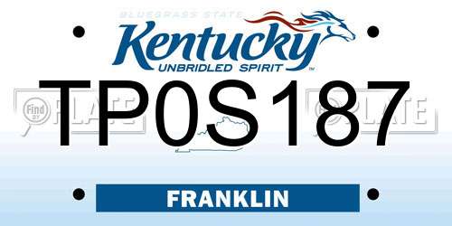 TP0S187 Kentucky License Plate