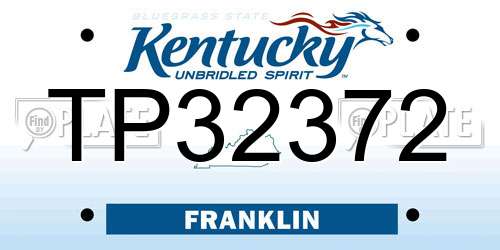 TP32372 Kentucky License Plate