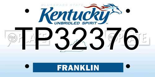 TP32376 Kentucky License Plate