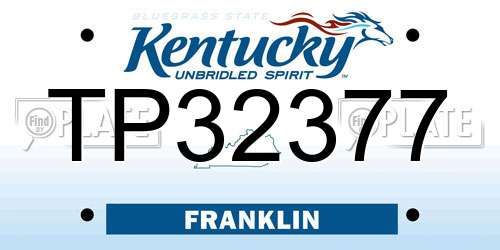 TP32377 Kentucky License Plate