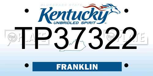 TP37322 Kentucky License Plate
