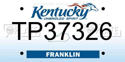 TP37326 Kentucky License Plate