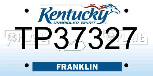 TP37327 Kentucky License Plate