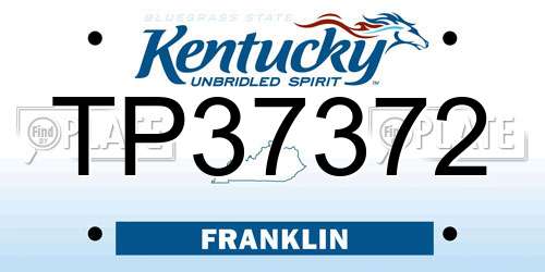 TP37372 Kentucky License Plate