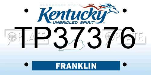 TP37376 Kentucky License Plate