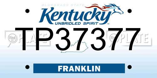 TP37377 Kentucky License Plate