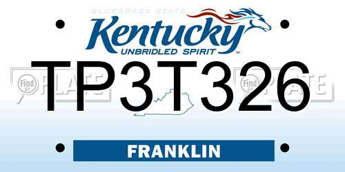 TP3T326 Kentucky License Plate