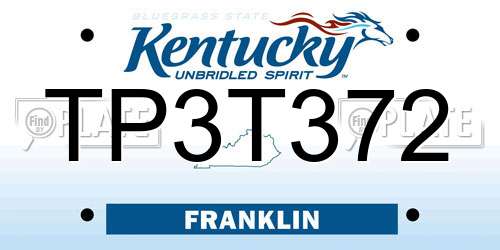 TP3T372 Kentucky License Plate