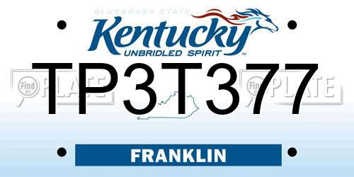 TP3T377 Kentucky License Plate