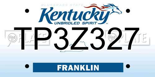 TP3Z327 Kentucky License Plate