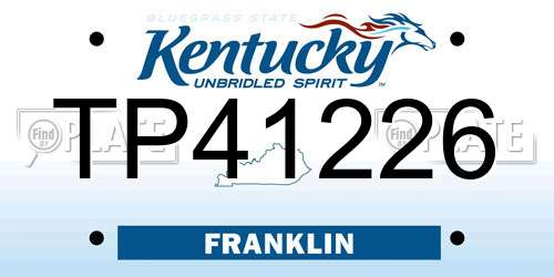 TP41226 Kentucky License Plate