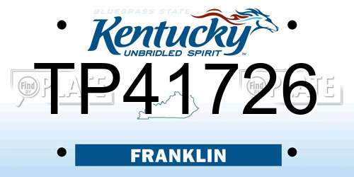 TP41726 Kentucky License Plate