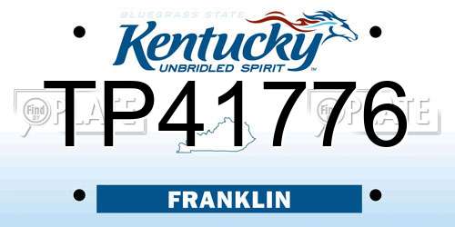 TP41776 Kentucky License Plate