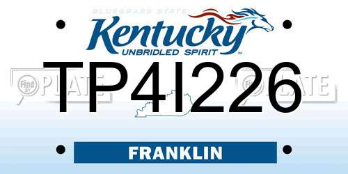 TP4I226 Kentucky License Plate