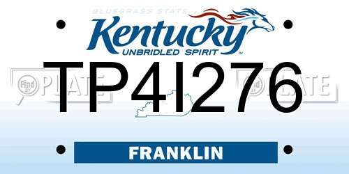 TP4I276 Kentucky License Plate