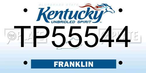 TP55544 Kentucky License Plate