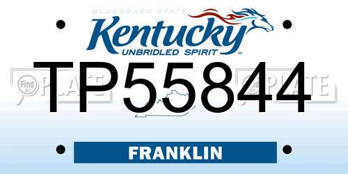 TP55844 Kentucky License Plate