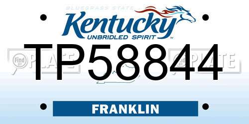 TP58844 Kentucky License Plate