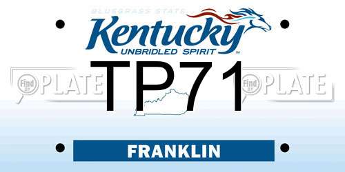 TP71 Kentucky License Plate