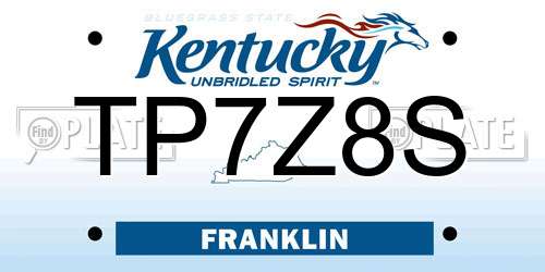 TP7Z8S Kentucky License Plate