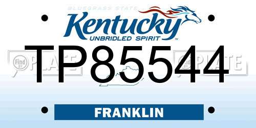 TP85544 Kentucky License Plate