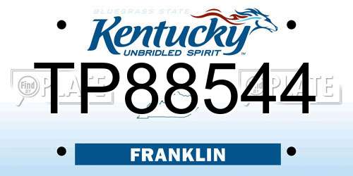 TP88544 Kentucky License Plate