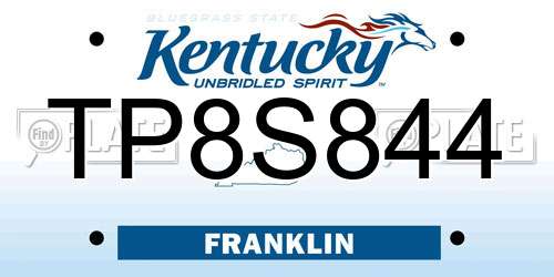 TP8S844 Kentucky License Plate
