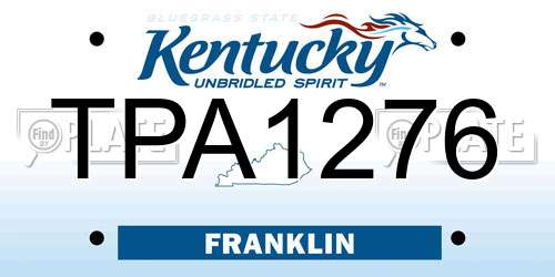 TPA1276 Kentucky License Plate