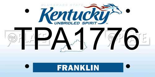 TPA1776 Kentucky License Plate