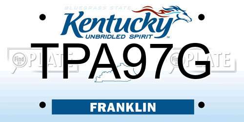TPA97G Kentucky License Plate