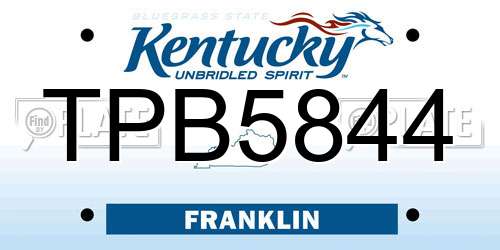 TPB5844 Kentucky License Plate