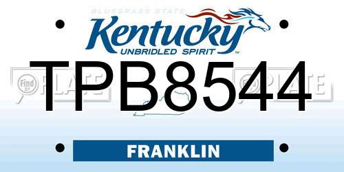 TPB8544 Kentucky License Plate