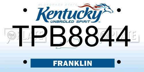 TPB8844 Kentucky License Plate