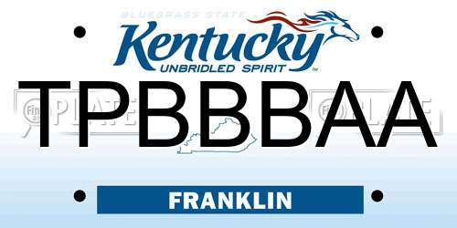TPBBBAA Kentucky License Plate