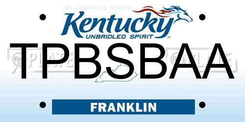 TPBSBAA Kentucky License Plate
