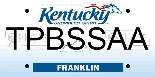 TPBSSAA Kentucky License Plate