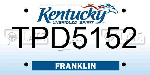 TPD5152 Kentucky License Plate