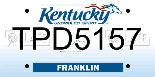 TPD5157 Kentucky License Plate
