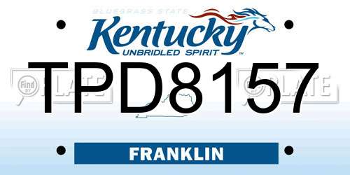 TPD8157 Kentucky License Plate
