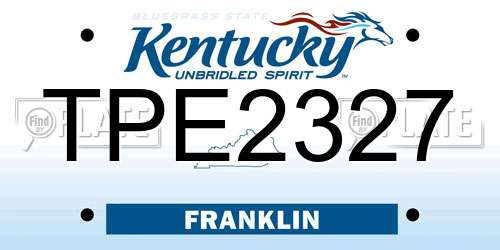 TPE2327 Kentucky License Plate