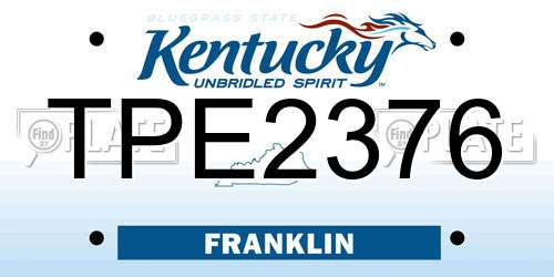 TPE2376 Kentucky License Plate