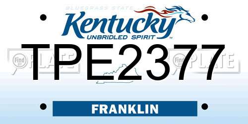TPE2377 Kentucky License Plate