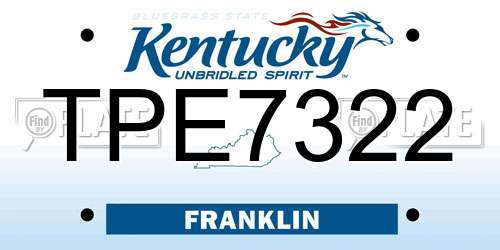 TPE7322 Kentucky License Plate